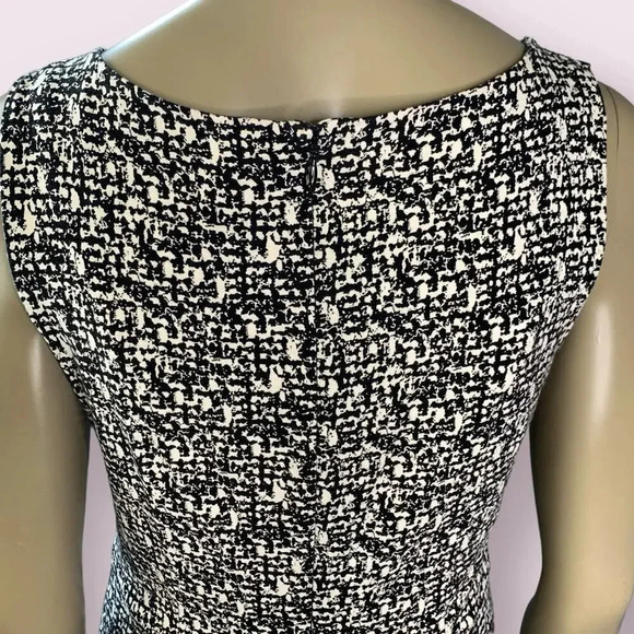 Ann Taylor Sleeveless Ruched Shift Casual Dress Stretch Size 10 Black and White - Picture 10 of 16
